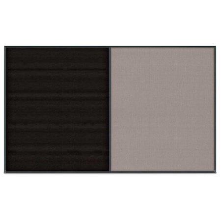 United Visual Products Single Door Radius Corkboard, 36"x36", Hea, UV7012RC-SATIN-PEARL UV7012RC-SATIN-PEARL